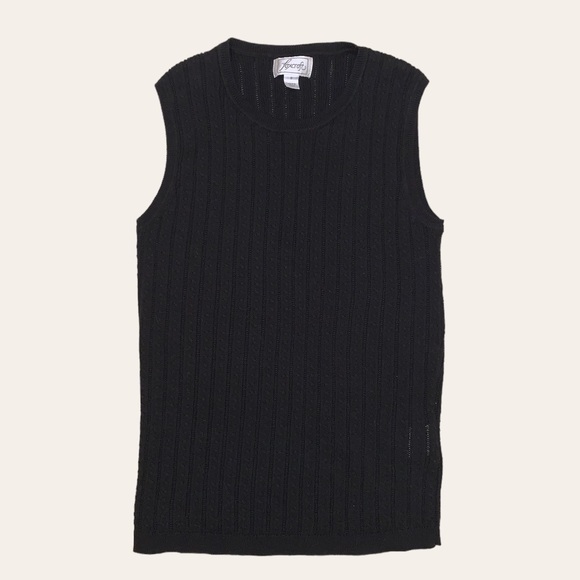 100% Cotton FoxCroft Cable knit Sweater Vest - Picture 2 of 4